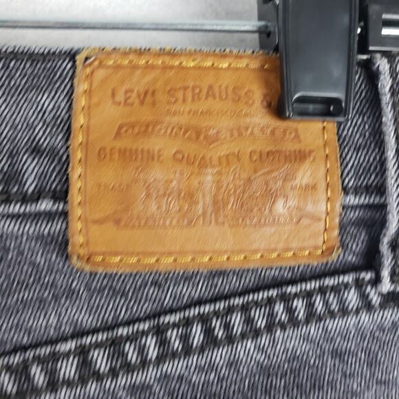 Levi's Women's 28x26 Wedgie Straight Leg Jean Washed‎ Black Raw Hem Button Fly - Picture 11 of 13